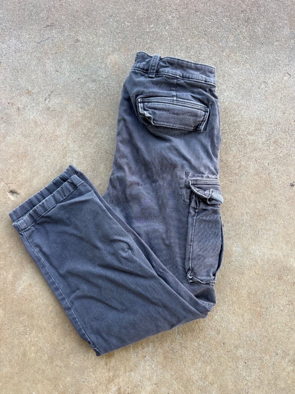 Vintage Abercrombie & Fitch Mens Gray Cargo Pants 34W 32L  Multiple Pockets K3